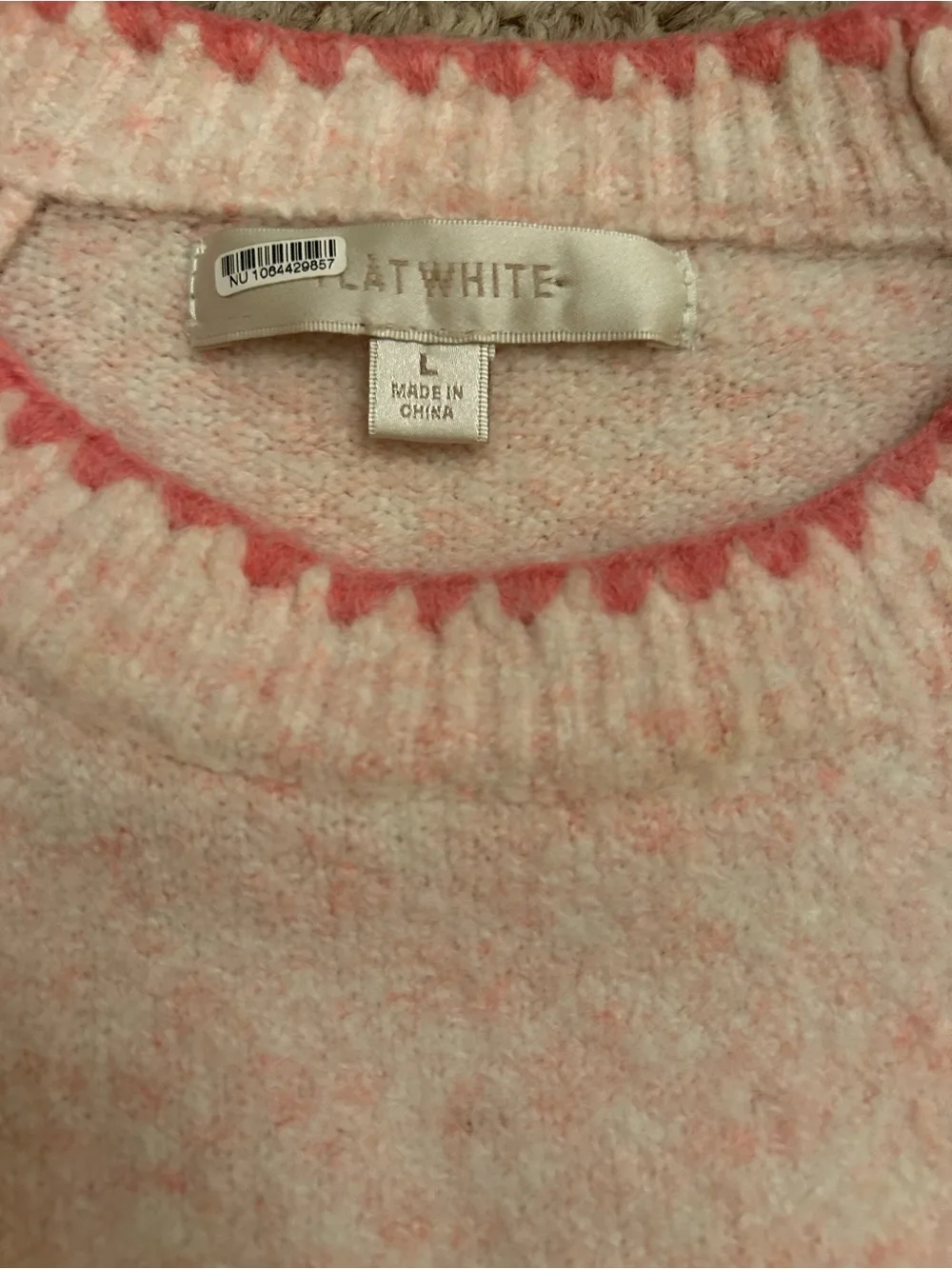 Anthropologie Flat White Cowboy Crew Neck Sweater size L - Picture 8 of 10